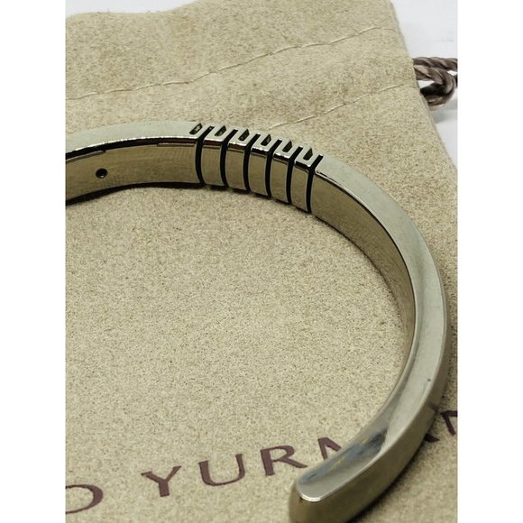 Rare Retired DY David Yurman Titanium 925 ￼ Thoroughbred Cable Cuff bracelet - Picture 7 of 8